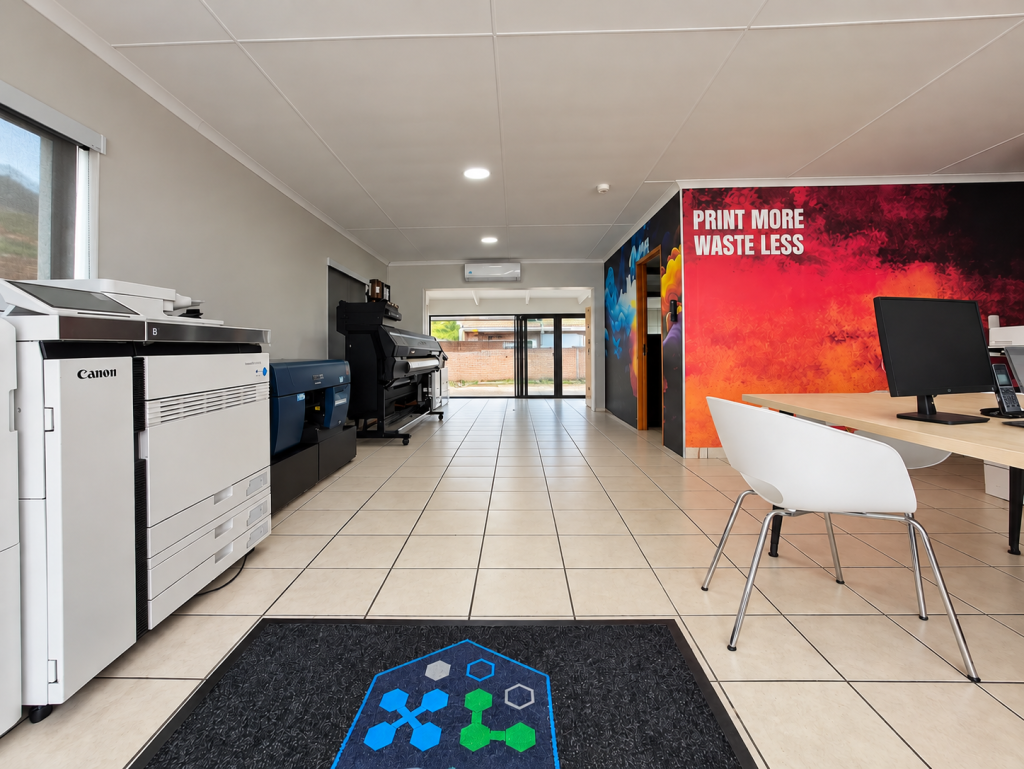 Modern Print Shop with Clear Aisle